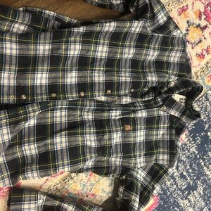 Kiel James Patrick Cozy Cabin Flannel in Blue and Yellow